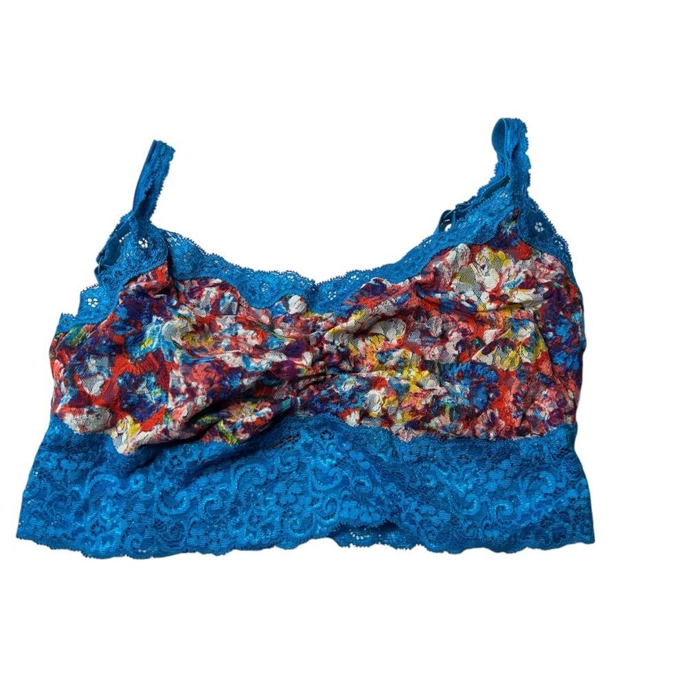 Soma Blue Lace Bandeau bar medium  with Delicate Straps
